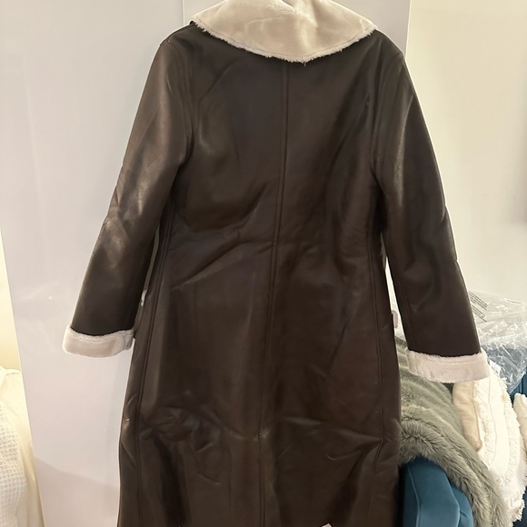 NWT WeWorewhat SUEDE BONDED FAUX FUR TRENCH COAT - Picture 4 of 7